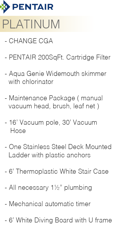 PENTAIR Platinum Swimming Pool Equipment Package